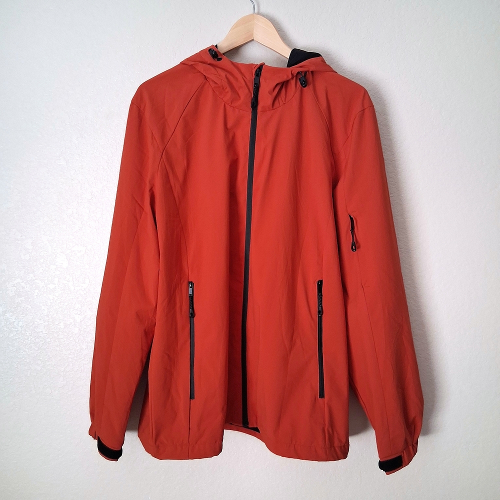 Lefties Hooded Zip-Up Jacket Men's Large Burnt Orange